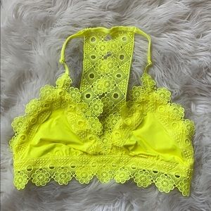 Aerie Neon Yellow Lace Bralette